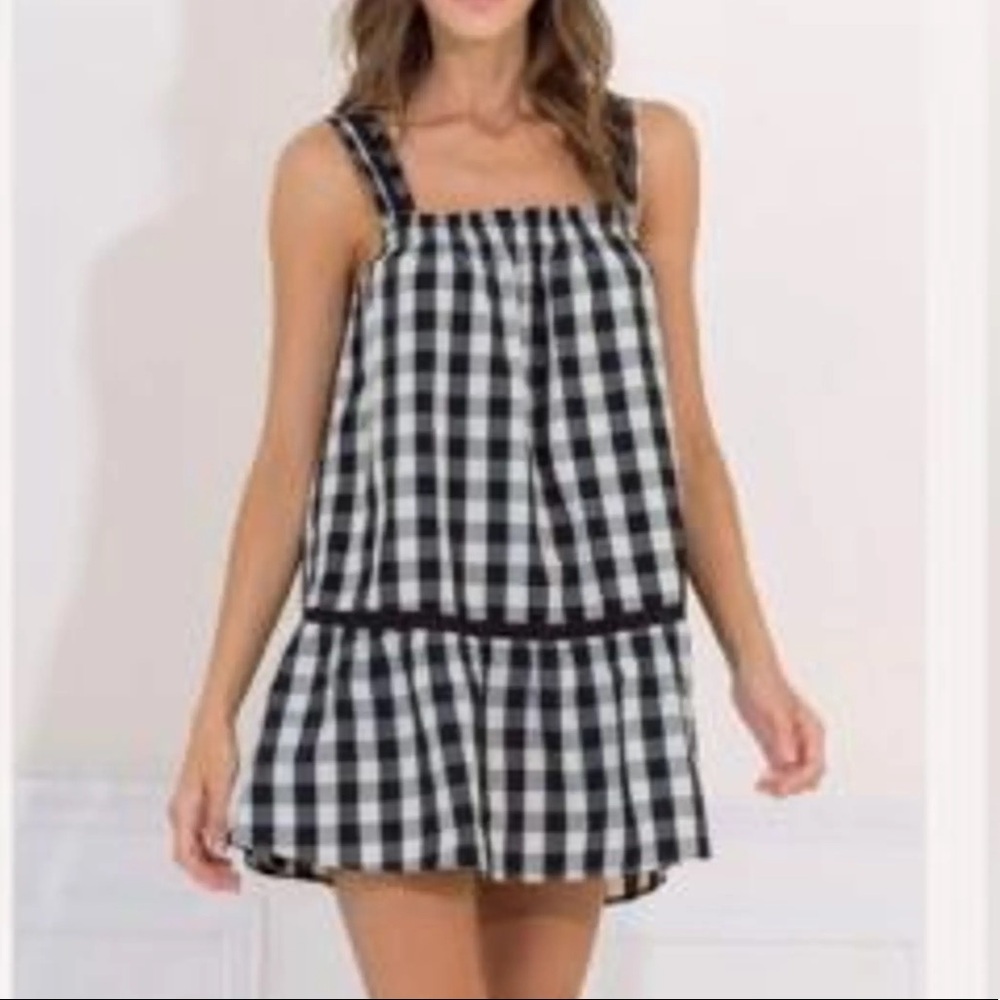 Maaji Black and White Checkered Mini Dress/Coverup